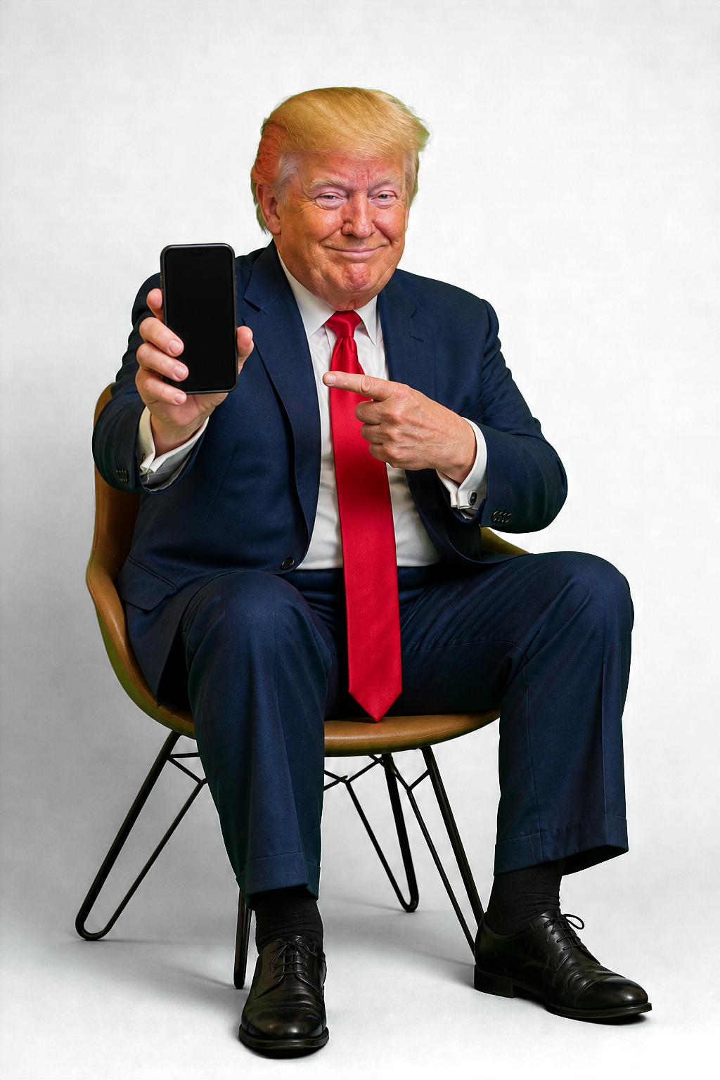 Trumponfone showing his phone